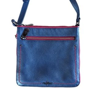 Cole Haan Navy Leather Crossbody Bag in Navy and Red